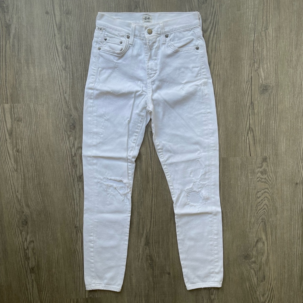 Citizens of Humanity White Distressed Jeans size 24